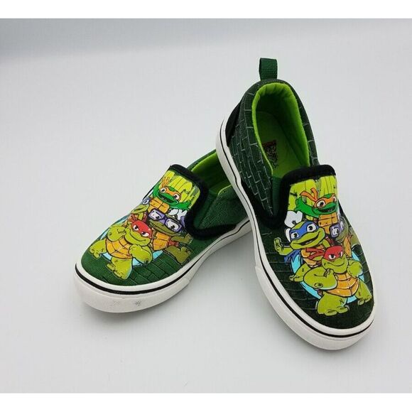Teenage Mutant Ninja Turtles Boys Size 8 Canvas‎ Graphic Slip On Shoes - Picture 1 of 8